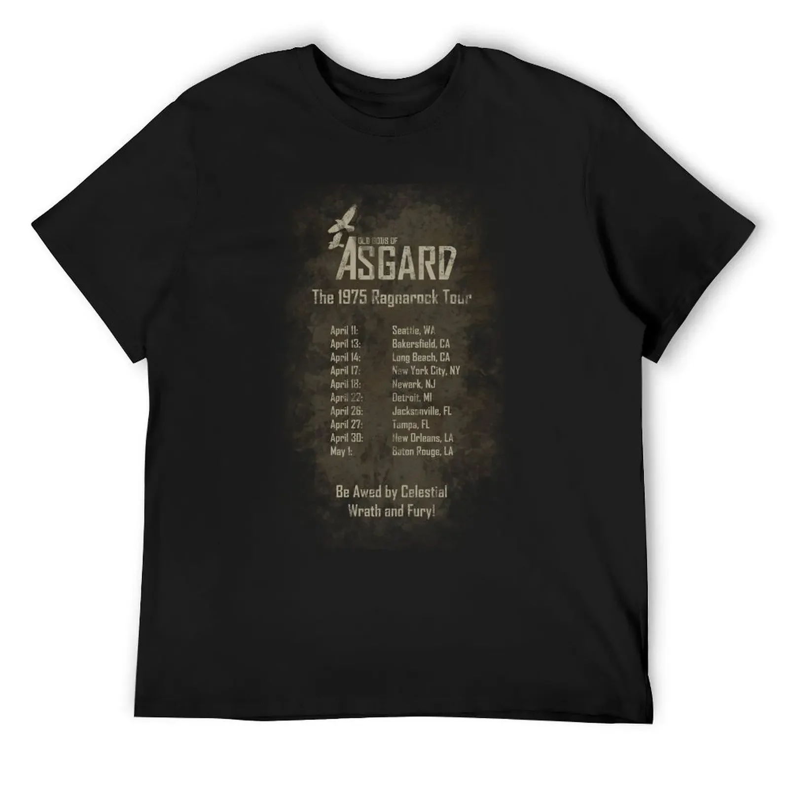 

Old Gods of Asgard: Ragnarock Tour Poster T-Shirt anime figures man clothes blacks Men's clothing