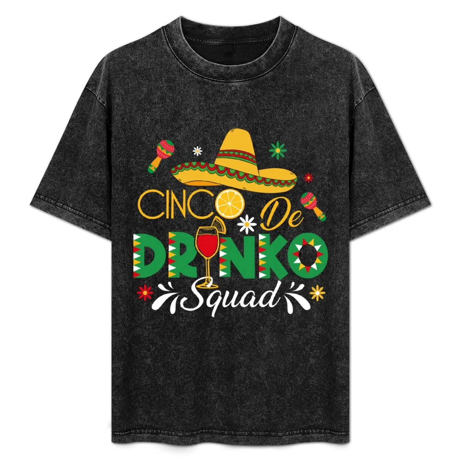 Cinco Drinko Squad Party T-shirt à séchage rapide pour hommes, Chemises graphiques, Vêtements scopiques, Mexicain, Fi.C. Funny