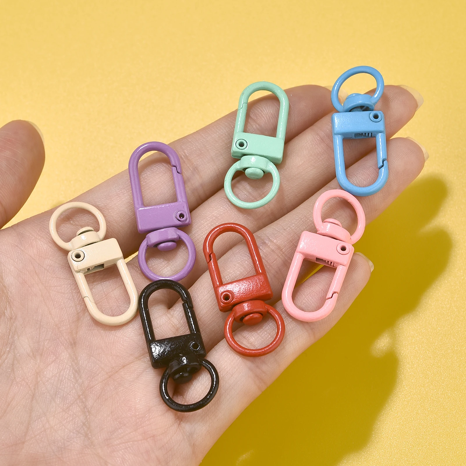 10Pcs/Lot Bag Clasps Lobster Swivel Keychain Trigger Clips Snap Hook Mini Rotatable Buckle Hook Lobster DIY Jewelry Accessories