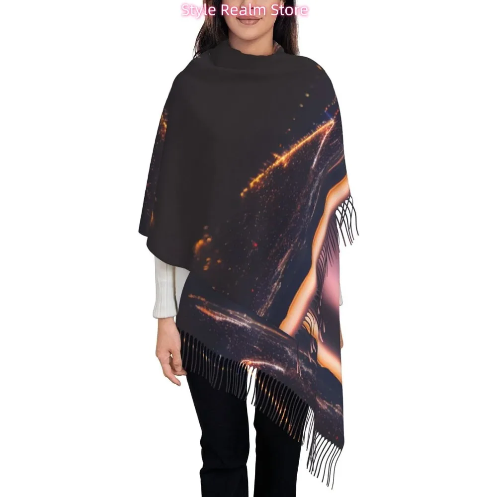

Night Sky Print Polyester Scarf Breathable Fashion Accessory For Travel And Everyday Wear