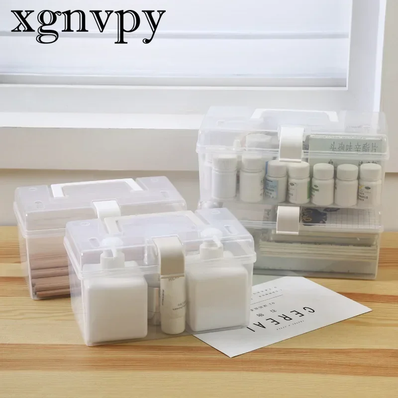 xgnvpy Plastic storage box desktop transparent storage box transparent appearance is clearly visible