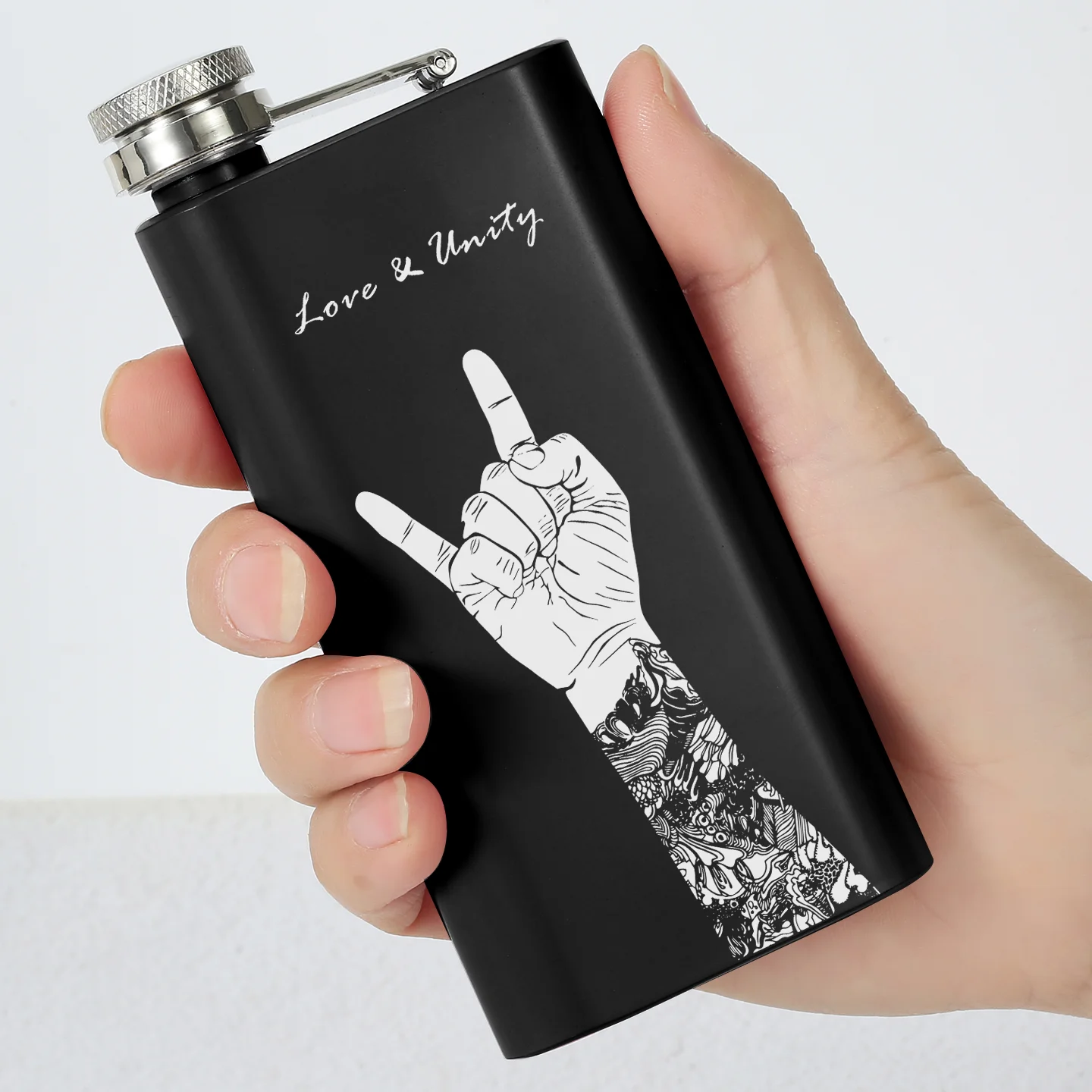 Mini Cantil de Bolso de Aço Inoxidável 304 de 5oz, Personalizável com LOGO e Foto, Quadrado, para Uísque e Vodka, Portátil, Garrafa de Álcool de Bolso, Presente