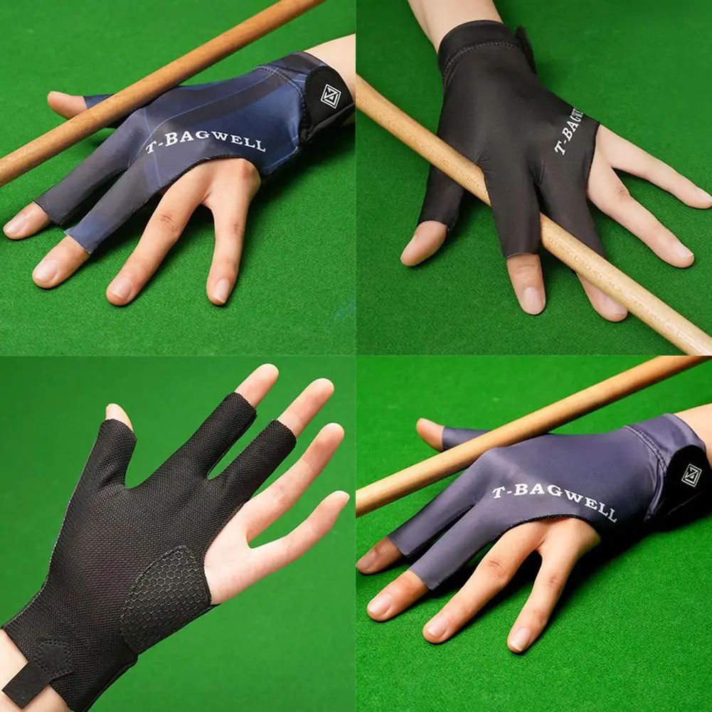 1pcs Snooker Gloves Three Fingers Breathable And Non Single Slip Equipment Ice Left-handed Gloves Recreation Pack Billiards K3e0