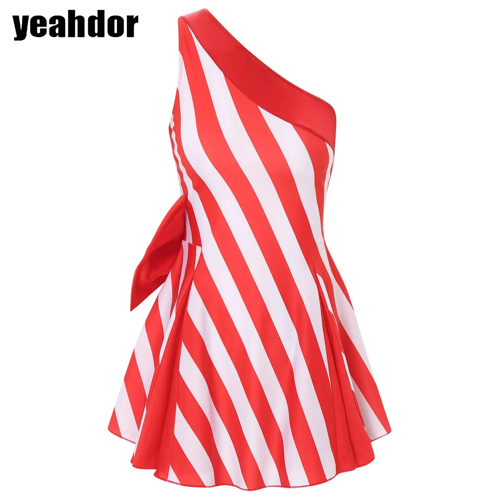 

Women Christmas Candy Cane Dress Sleeveless Sequin Striped Leotard Tutu Dress Ballet Figure Skating Bodysuit Santa Claus Costume