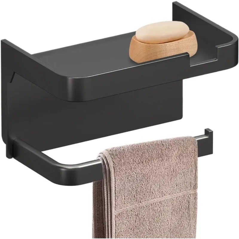 Wall-Mounted Toilet Paper Holder with Storage Shelf Waterproof Bathroom Tissue Rack with Phone Holder for Bathroom Accessories image 3
