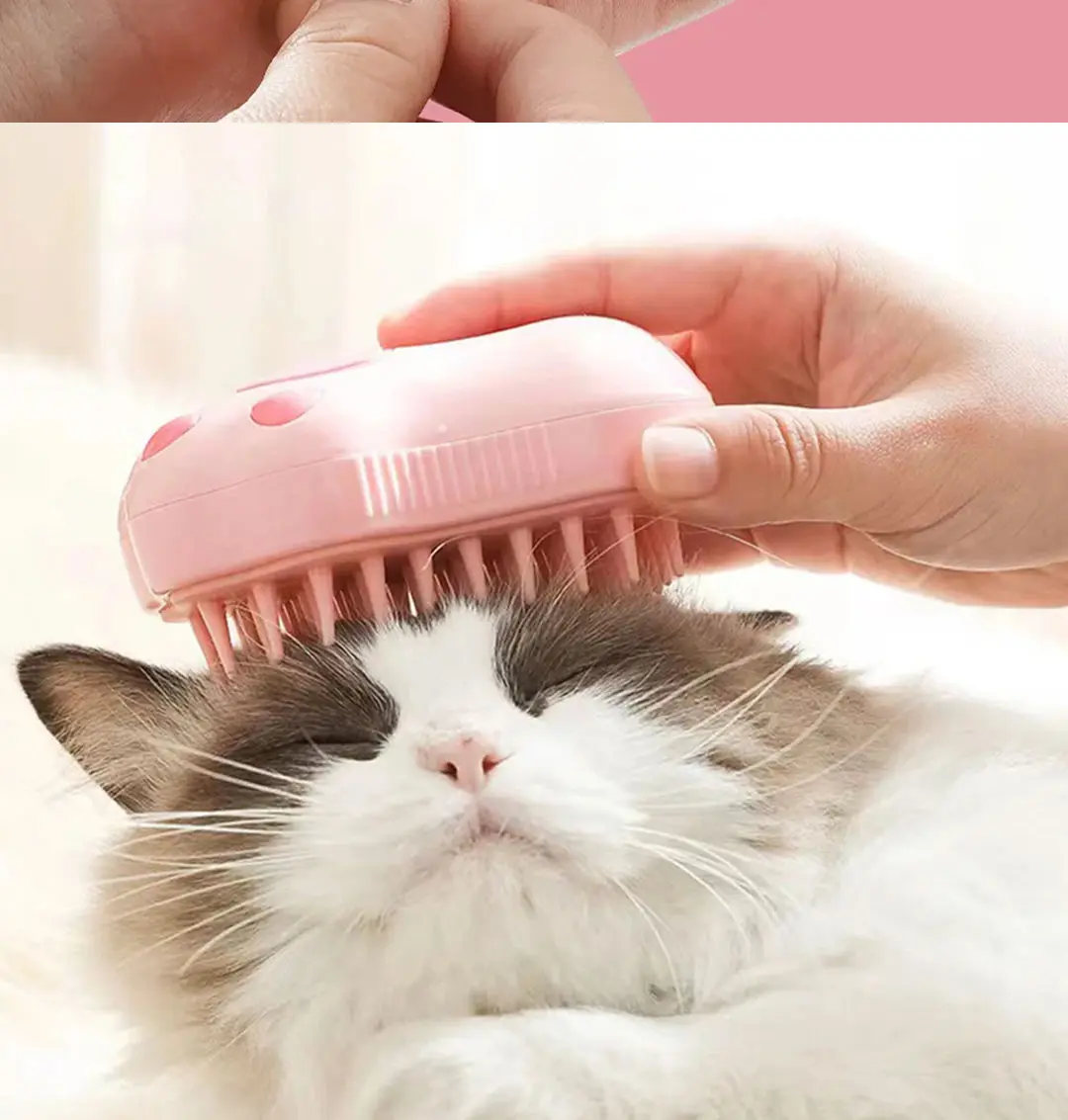 Katze Dampfbürste Hund Massage Kamm Elektrische Wasser Spray Weiche Silikon Enthaarung Katzen Bad Haar Bürste Katze Pflege Zubehör – Detail 10
