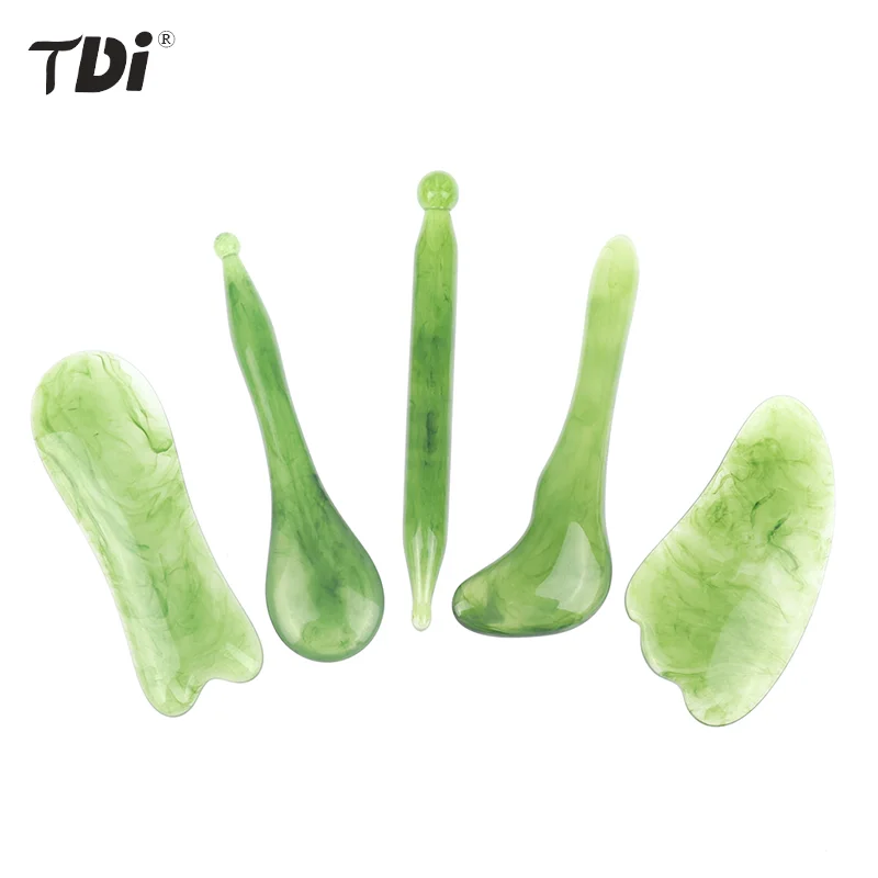 Handmade Natural Jade Face Acupuncture Point Guasha Massage Stick SPA Therapy Jade Stone Gua Sha Scraping Massager