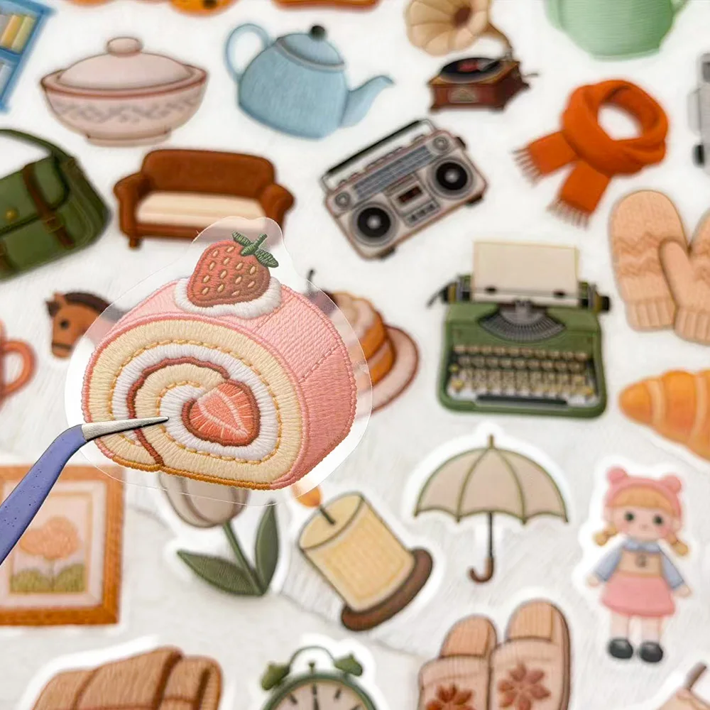 50pcs Cozy Little Things Transparent PET Stickers Decals For Phone Laptop Refrigerator Suitcase Guitar DIY Aesthetic Stickers