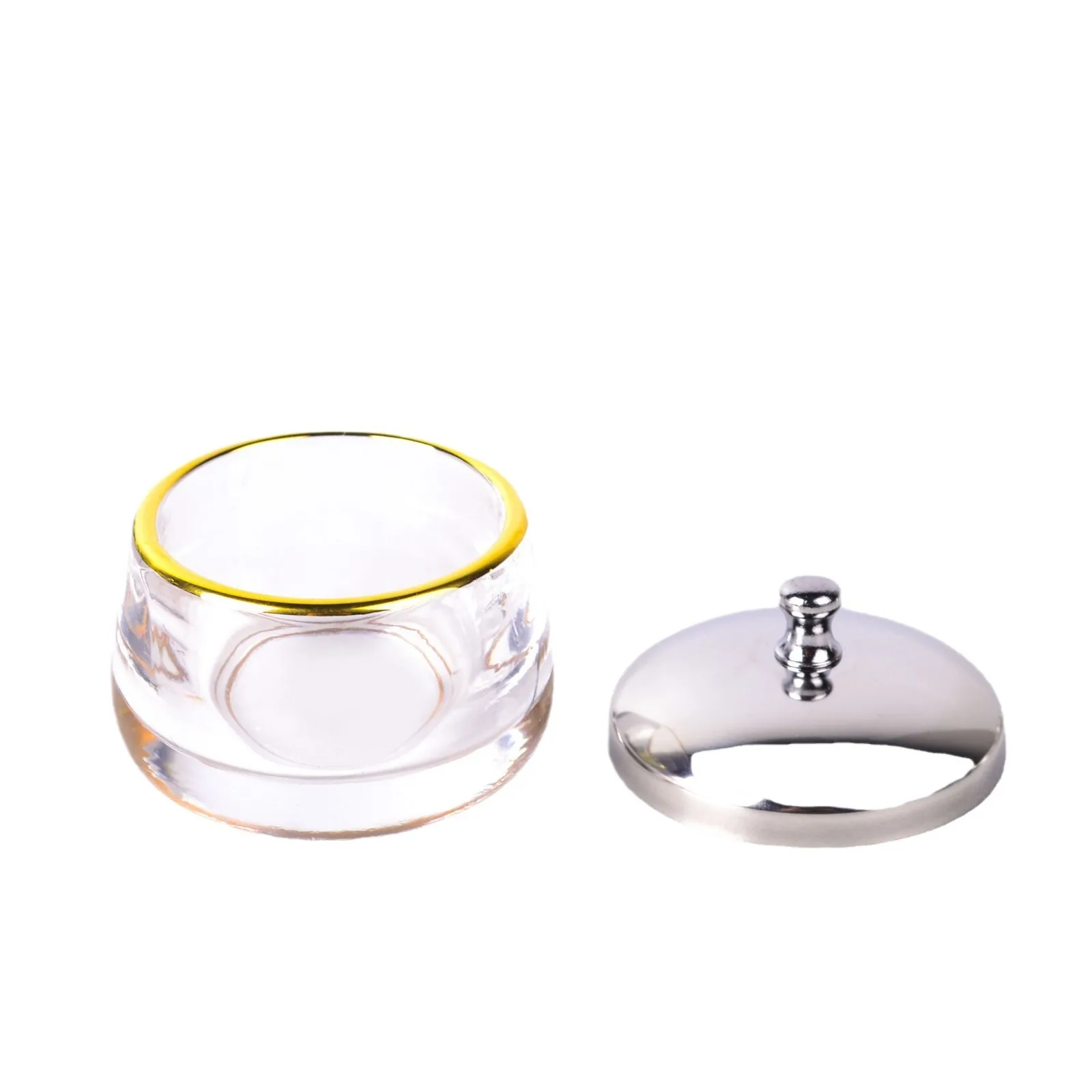 crystal nail polishcupglass nail cleaningcup nail removal cup gold rim disinfection cup transparent gold rimmedicinal liquid cup
