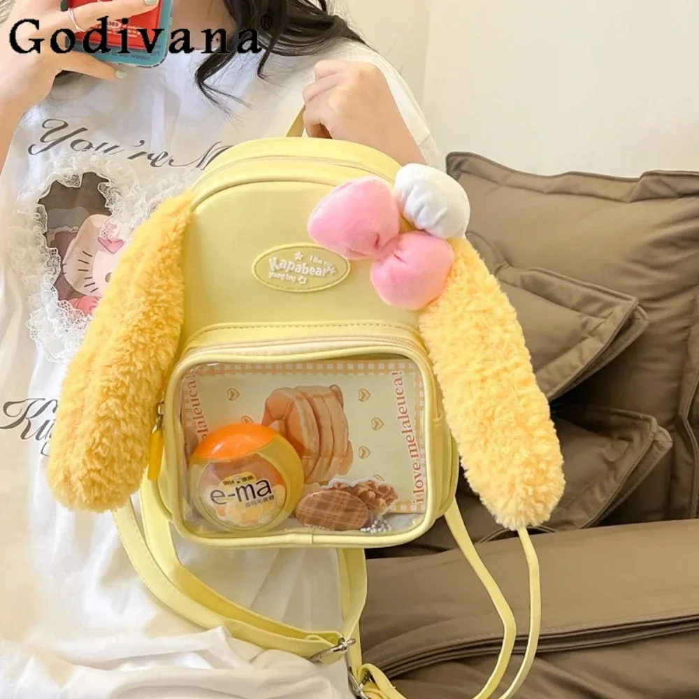 

Japanese Transparent Cute Fashionable Itabag Women Kawaii Shoulder Bags Backpack Schoolbag Bolso