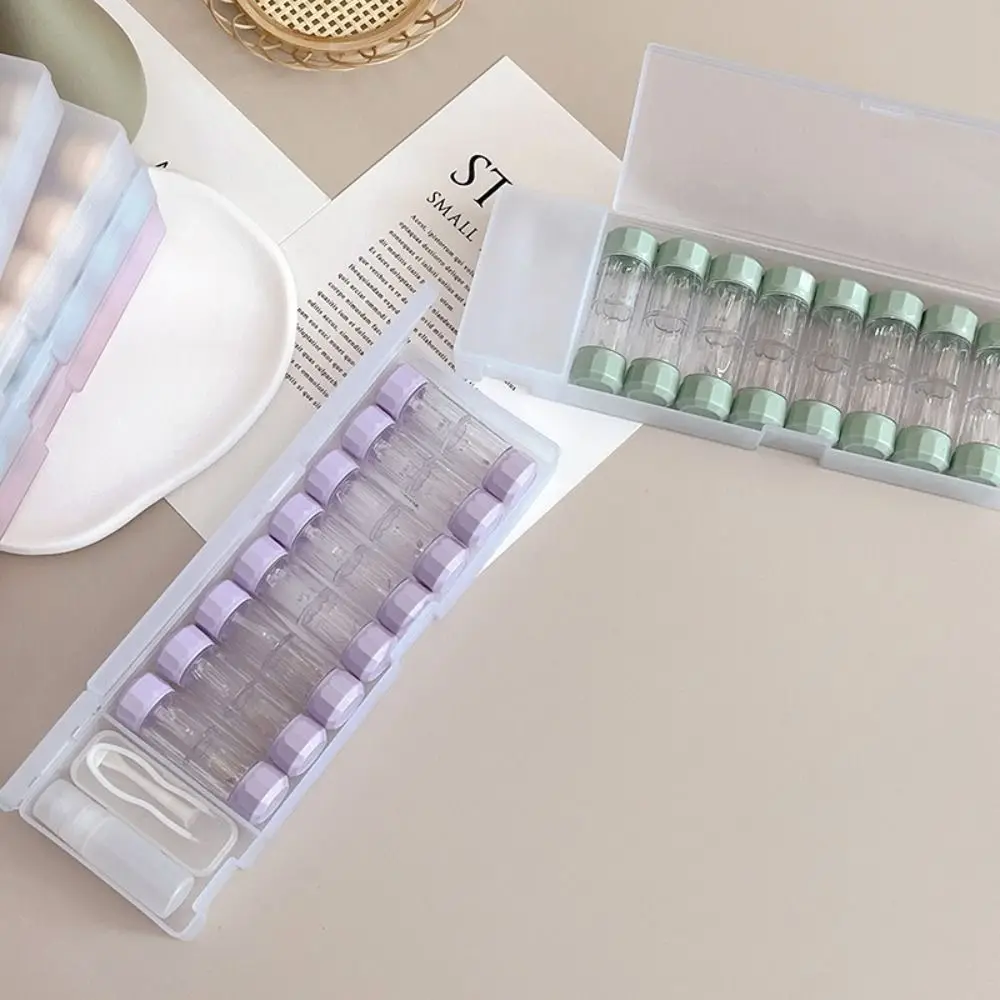 8 Pairs Portable Contact Lens Box Holder 7 Colors Small Design Contact Lenses Soak Storage Case Durable Clear RGP Lens Container