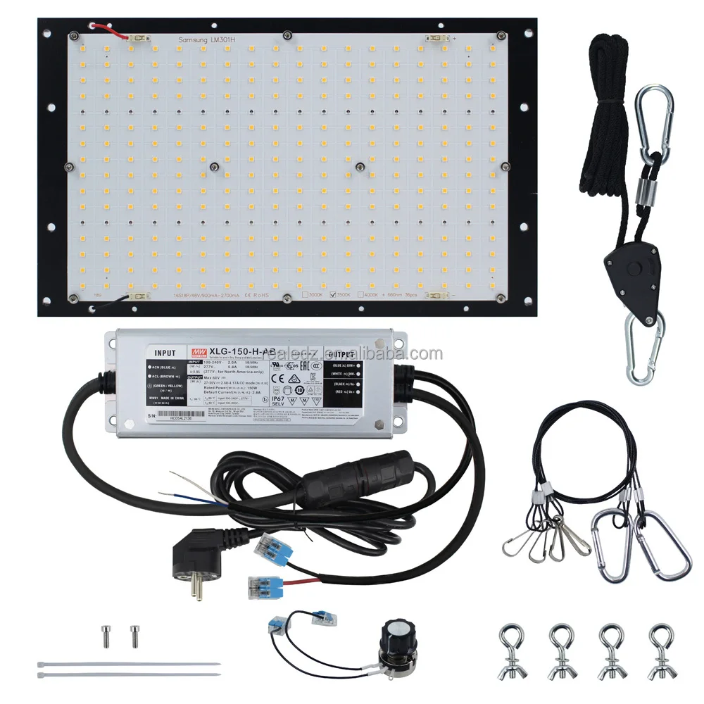 Samsung LM301H Full Spectrum High PPFD Meanwell driver, Quantum Phyto Lamp for plant seeding Veg Blooming 120w LED Grow Light