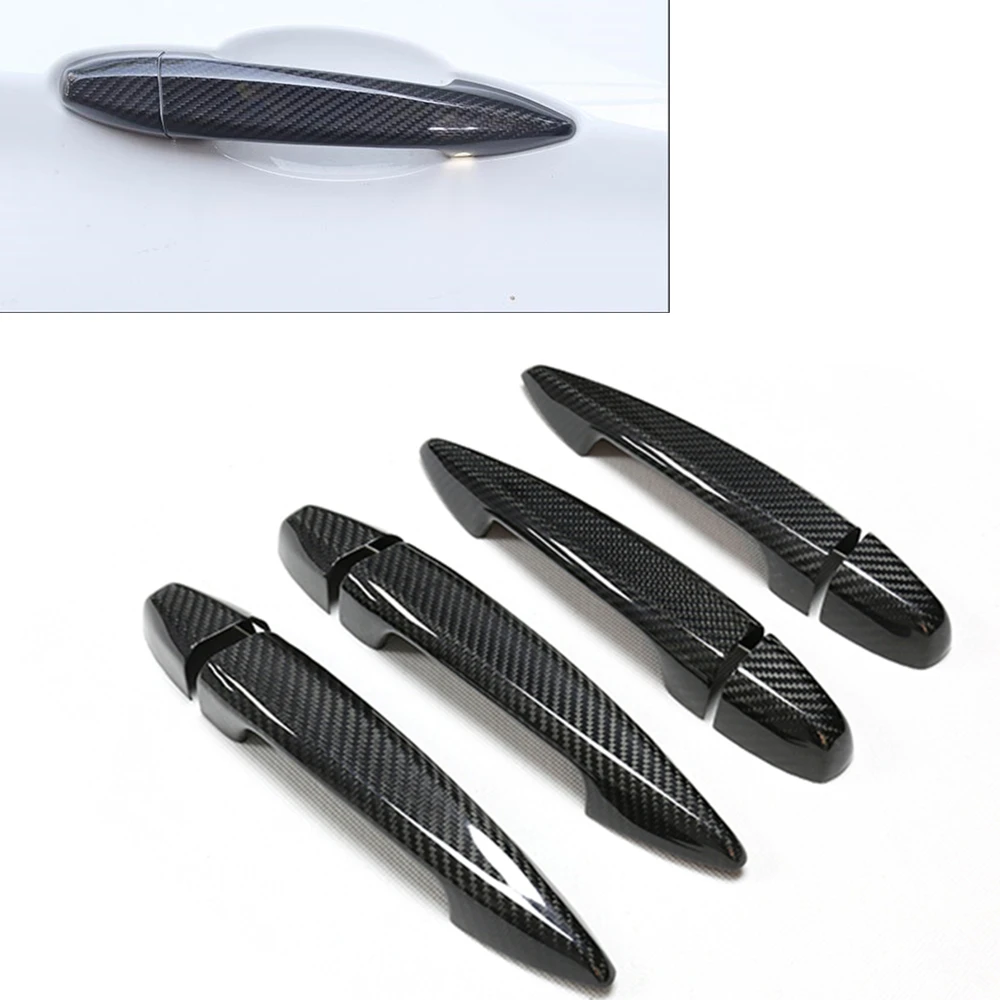 Dry Carbon Fiber Car Exterior Door Handle Cover Trim For BMW X5 F15 X6 F16 2014-2017 X1 F48 2016-2017 4 Door Without Sensor Hole