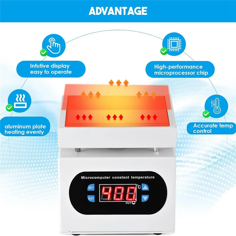 ABJO-LED Microcomputer Controlled 350W Soldering Hot Plate Electric Preheating Station Welder Hot Plate Rework Heater Lab Equipm