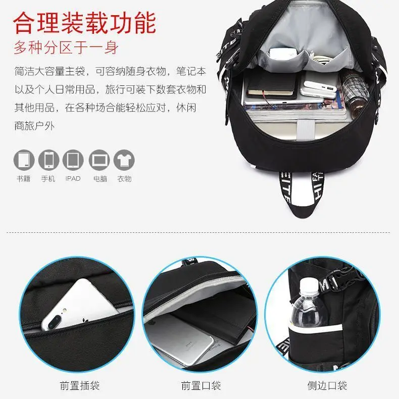 Arknights Casual USB Backpack For College Students Simple Fashion Large Capacity School Bag Anime