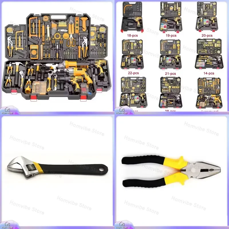Wireless Power Tool Kit Brushless Cordless Drill Set with 2 Batteries and Charger Heavy Duty DIY Home Improvement Tools for