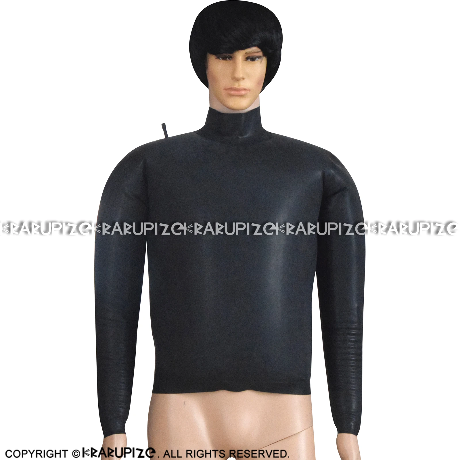 

Черная сексуальная надувная латексная рубашка с длинными рукавами, застежкой-молнией сзади, резиновая одежда, верхняя одежда