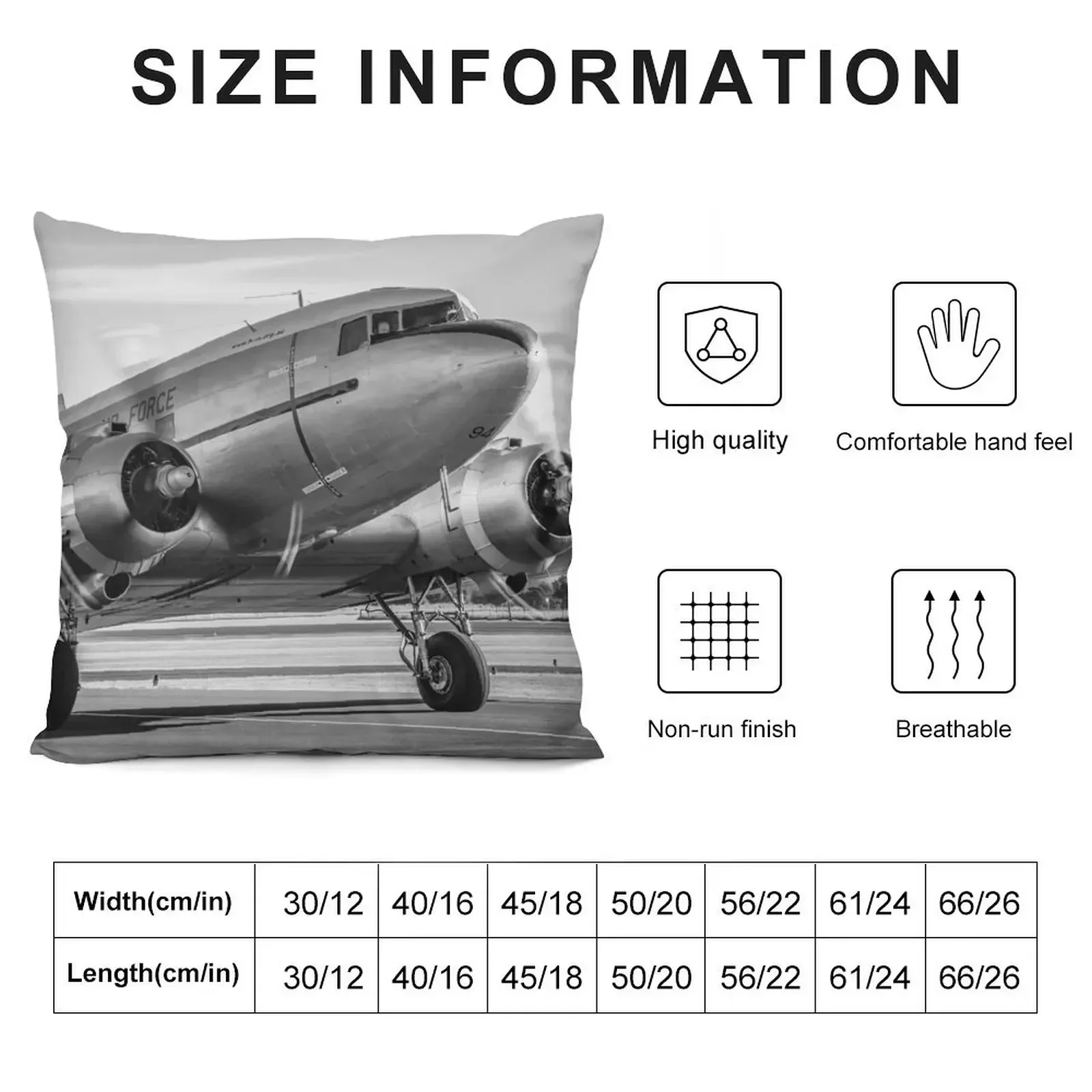 Vintage Plane - DC3 - Dakota - Retro Aeroplane Airplane Throw Pillow Sofa Cover Cushion Cover For Sofa pillow