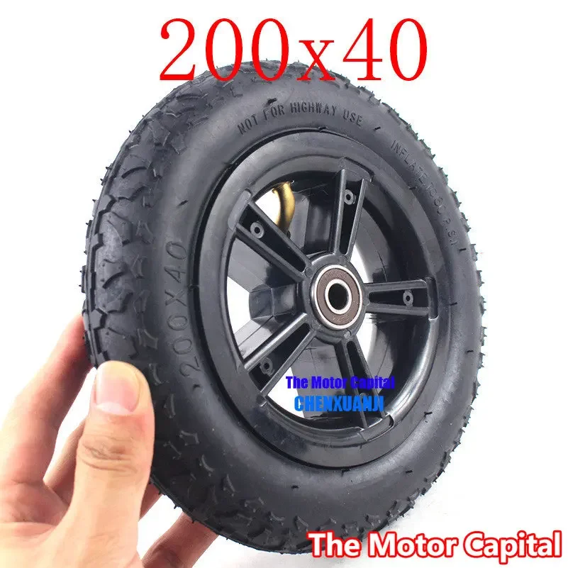 New Tire and Wheel Hub 200X40 with A Bent Angle Valve Stem Electric Bicycle Tyre  Scooter Motorcycle