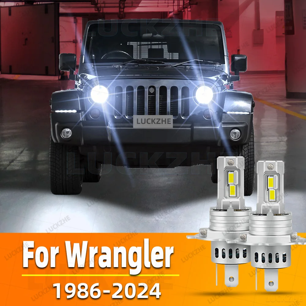 

2pcs LED Headlight For Jeep Wrangler 1 2 3 4 YJ SJ TJ JK JL High Low Beam 1986-2015 2016 2017 2018 2019 2020 2021 2022 2023 2024