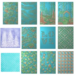 Strawberry Hearts 3D Embossing Folder Padded Quilt Background Patterns Templates For DIY Scrapbooking Paper Crafting Card Making