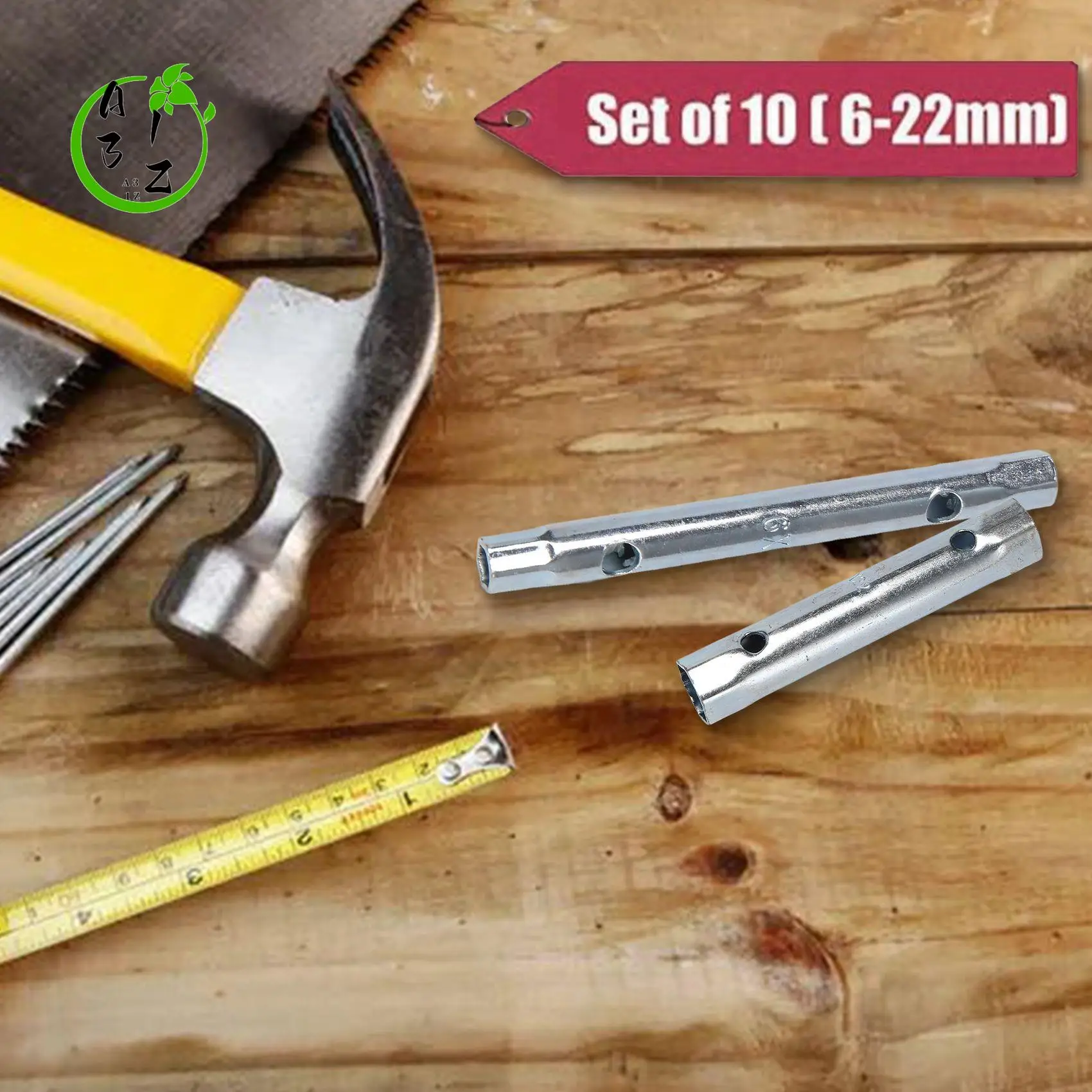 

A31Z-10Pcs 6-22Mm Metric Tubular Box Wrench Set Tube Bar Spark-Plug Spanner Steel Double Ended For Automotive Plumb Repair
