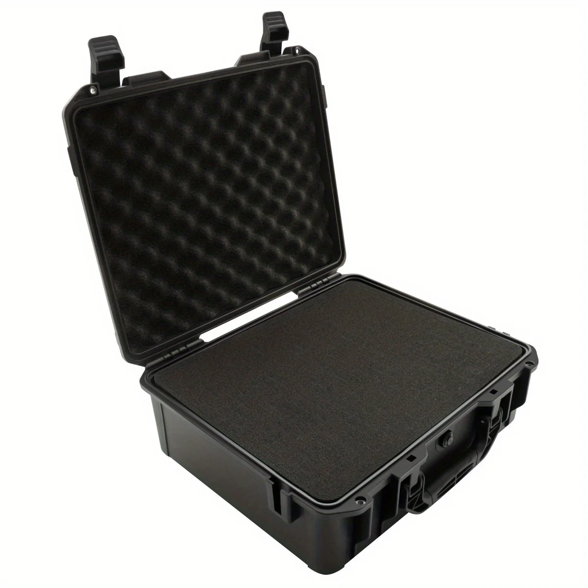Waterproof and Durable Black Camera/tool Suitcase, Customizable Foam Interior, Portable, Safe Storage Case, Shock Resistant Case