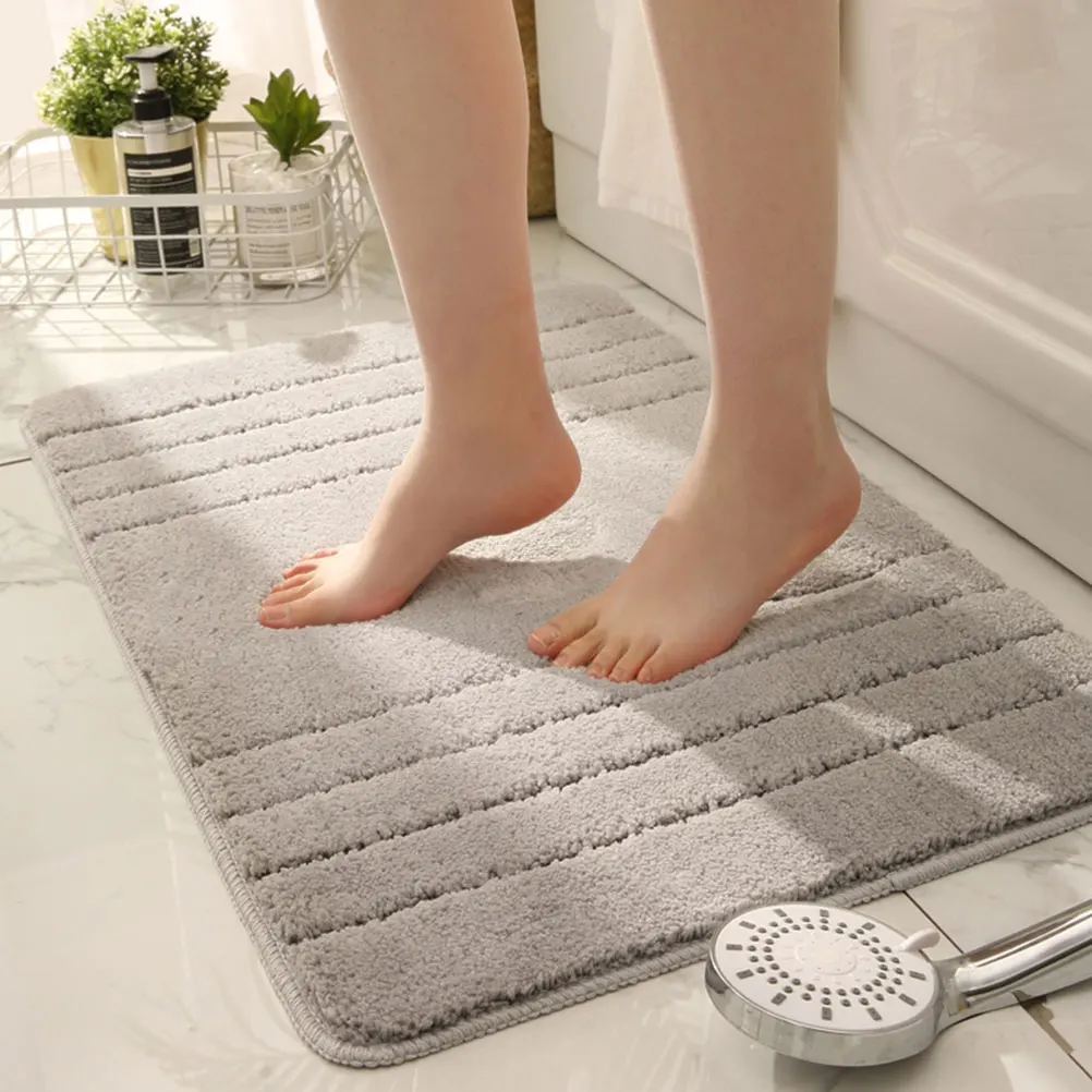 

Non slip Bathroom Mat Thick Polyester Water Absorption Pad Anti skid Floor Mats Kitchen Decorative Entryway Household Durability