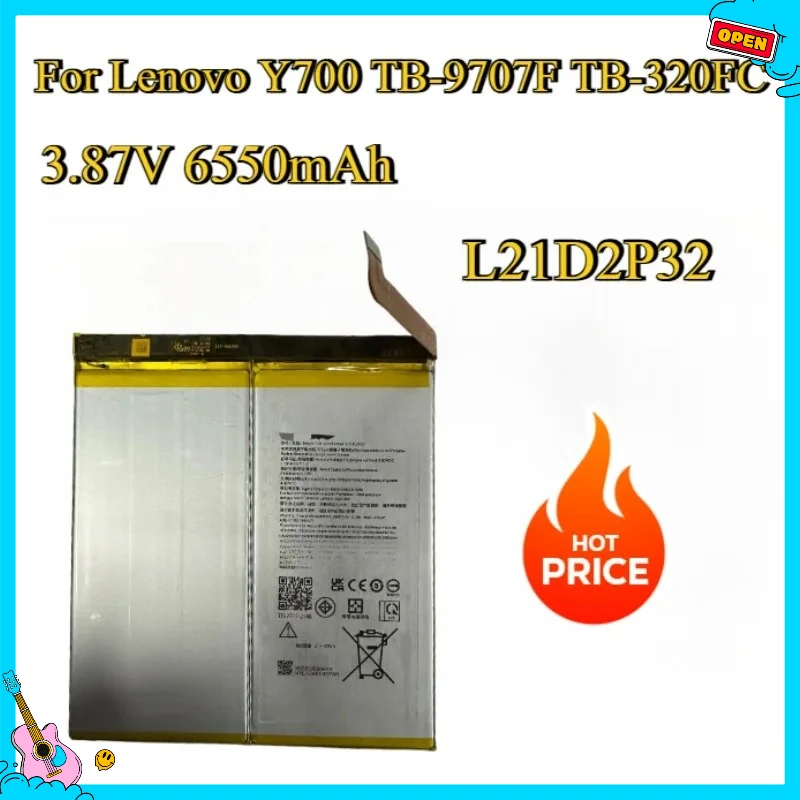 

Новый аккумулятор высокого качества 6400/6550 мАч для Lenovo Savior Y700 TB-9707F TB-320FC аккумулятор L21D2P32