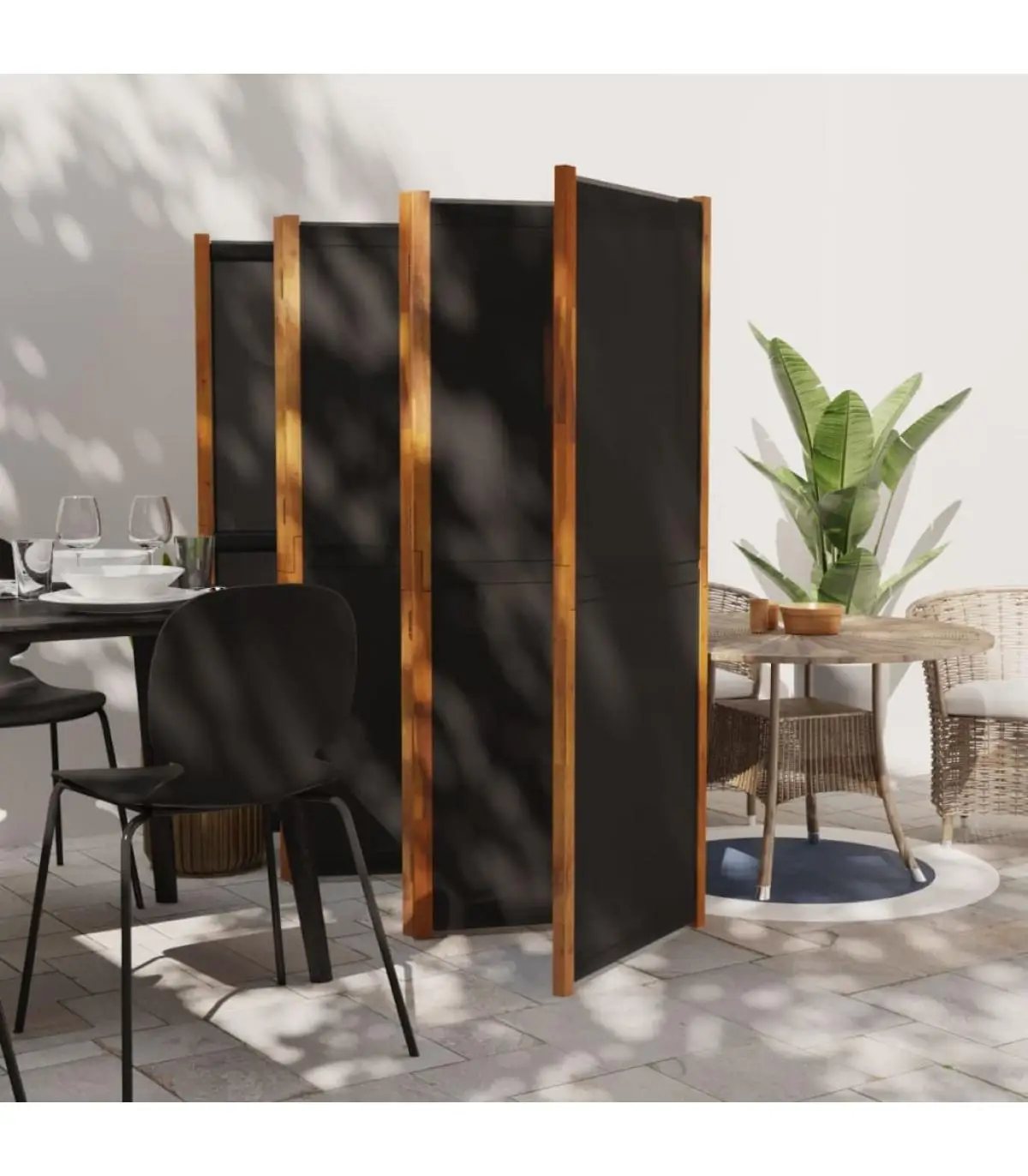 Room dividers screen divider 6 panels black 420x180 cm