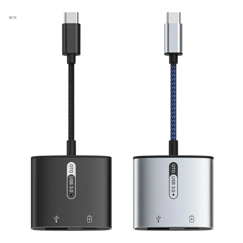 

2 in 1 Type C USB OTG Cord Hub Power Adapter Cable for Cellphone Tablet Computer Dropship