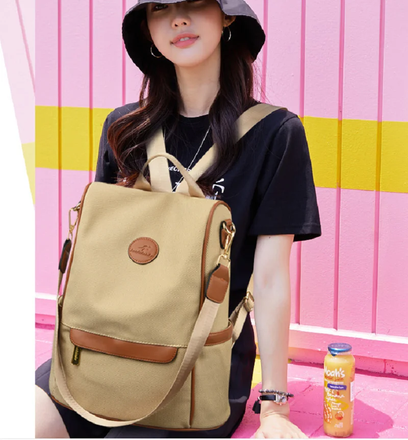 

Korean New Women's Large Capacity Anti Theft Travel Backpacks Fashion High Quality Shoulder Bags Totes Notebook School Bag