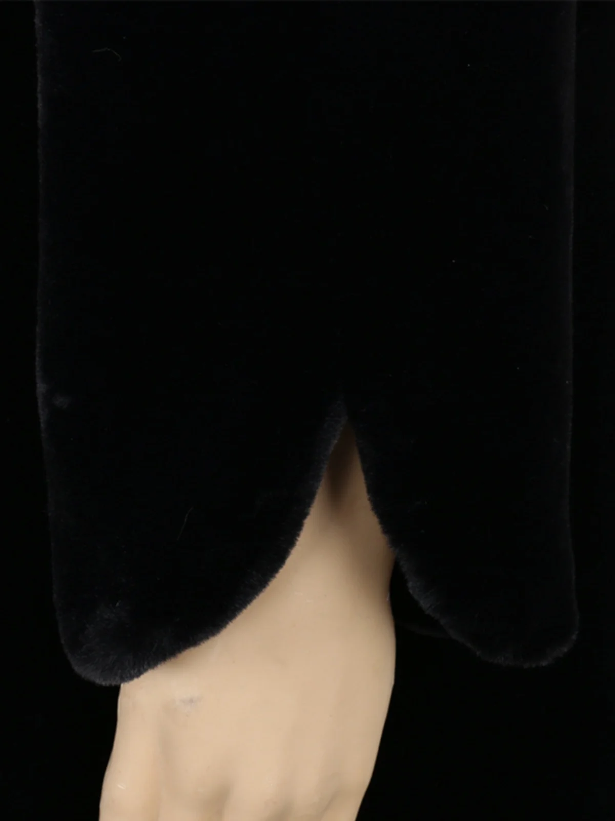 Long plus Size Women's Faux Fur Coat Black  Fur Style Winter Korean Version Warm Comfortable Environment Friendly Outerwear - view 5