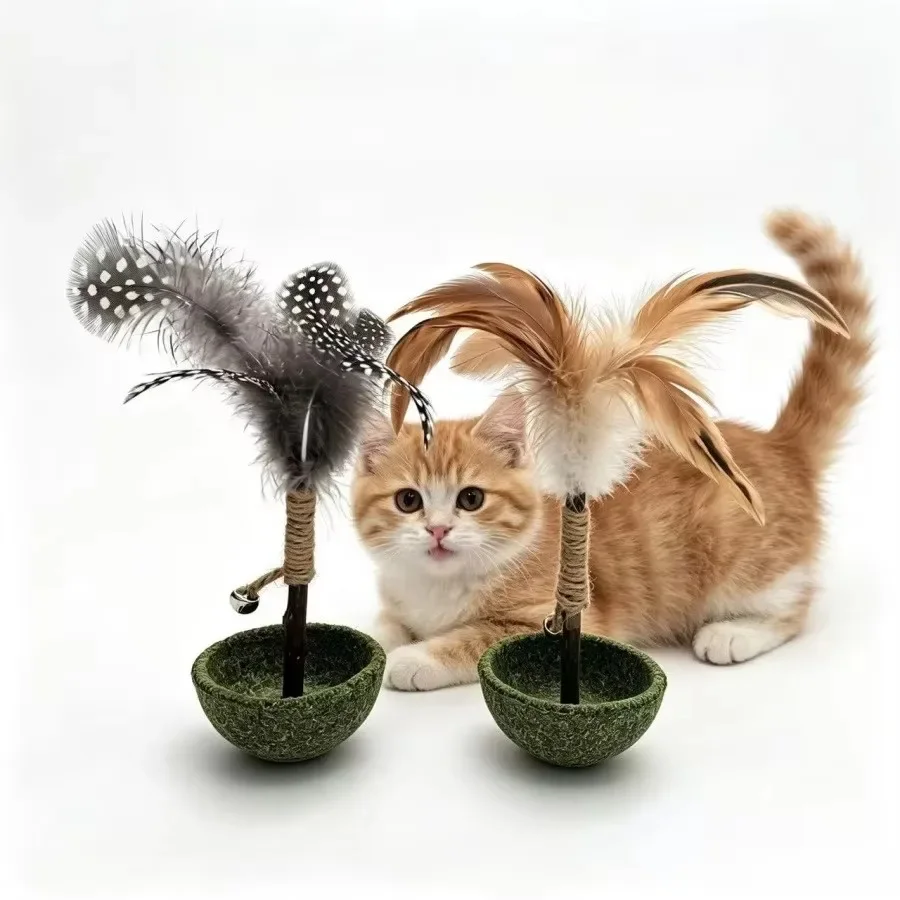 Katzenminze-Tumbler Selbstspielzeug für Katzen, Beißstab und Teaser-Stab, Interaktives rotierendes Spielzeug zur Linderung der Langeweile bei Kätzchen und Katzen – Detail 4