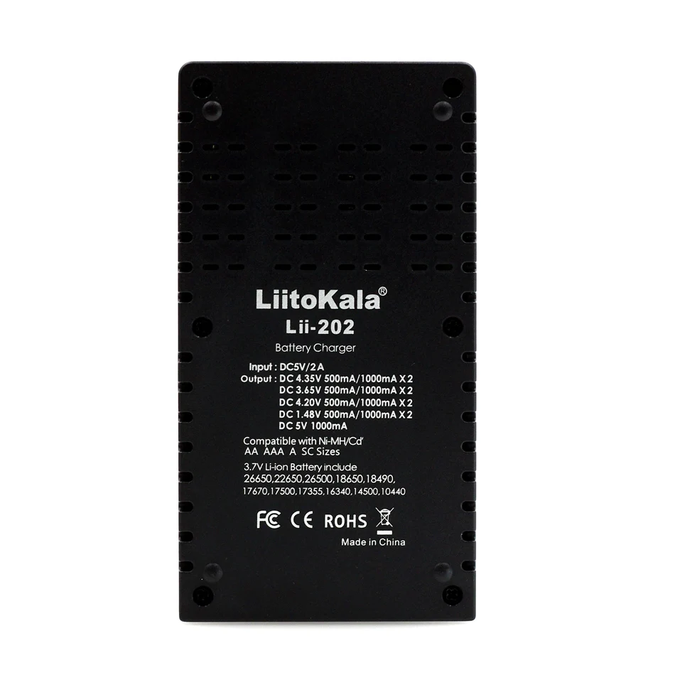 Liitokala Lii-100 Lii-202 Lii-402 1.2V 3.2V 3.7V 18650 26650 21700 16340 17500 AA AAA NiMH Rechargeable Lithium-Battery Charger