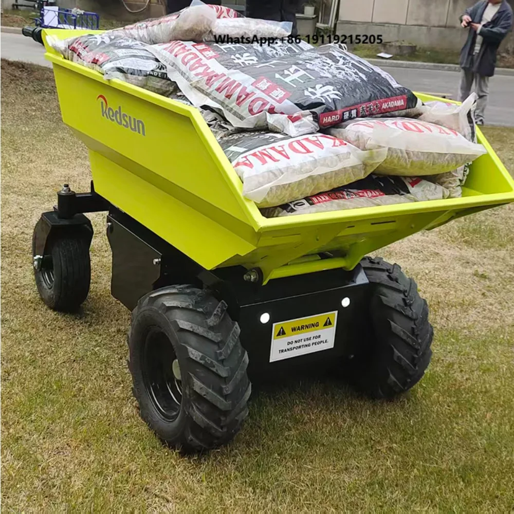 147kg Electric Crawler Loader 800W Brushless Motor 48V Battery Auto Tipping Hopper Construction Garden Material Transport