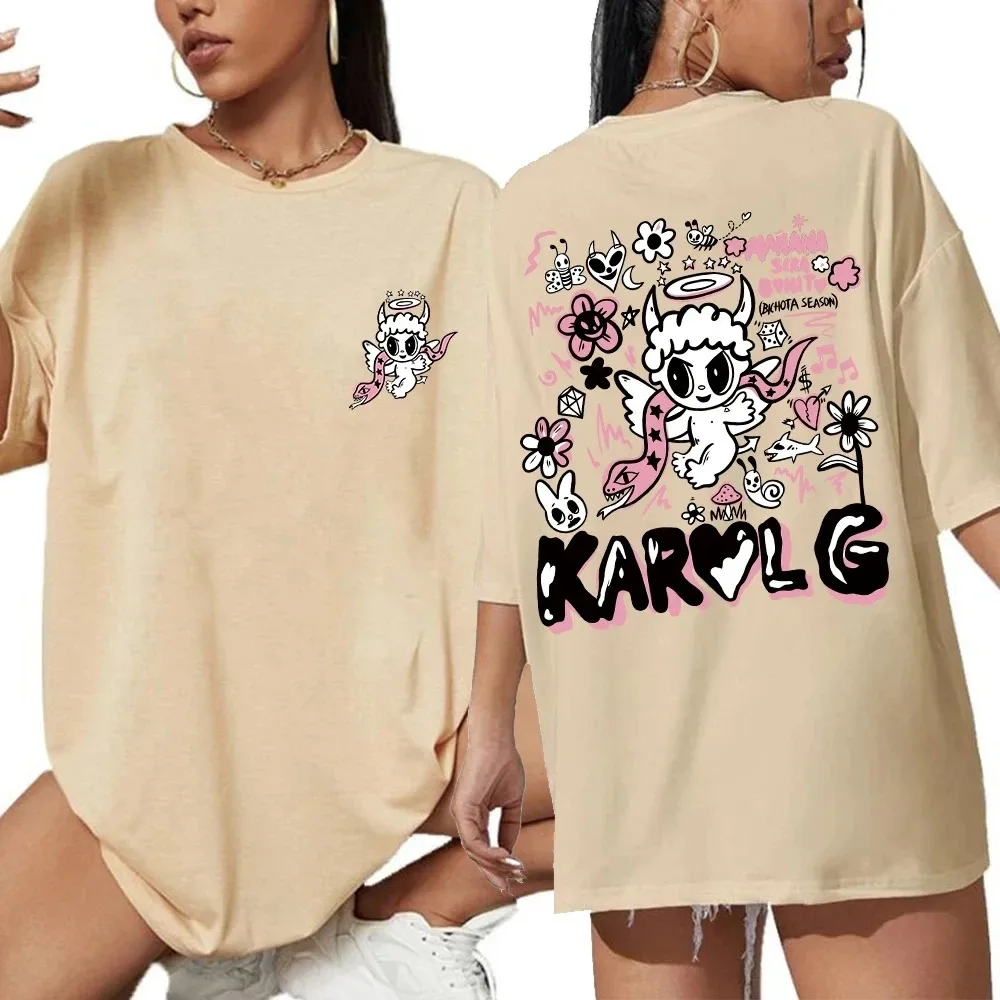 New Summer Karol G Manana Sera Bonito Extra Large Tshirt Bichota Concert Shirt O-Neck Short Sleeve Fashion Oversized T Shirts