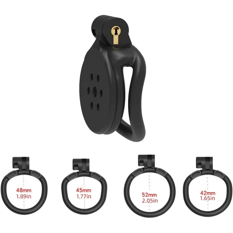 Flat Small Chastity Cage Inverted Chastity Cage for Men Penis Cage Man Dark Lock Design Couples Bondage SM Sex Toys Bondage Play image 4
