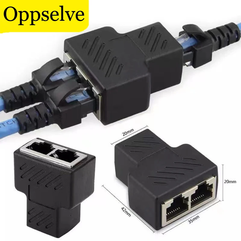 

1 to 2 Ways LAN Ethernet Network Cable Splitter Adapter Anti-Thunder RJ45 Female Splitter Kabel Connector Adapter For Laptop