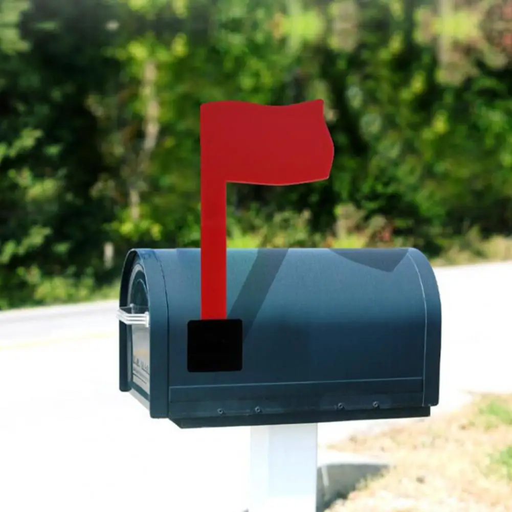 2Pcs Red Mailbox Flag 90 Degrees Rotatable Heavy Duty Acrylic Universal Mailbox Cover Decoration Flag Replacement