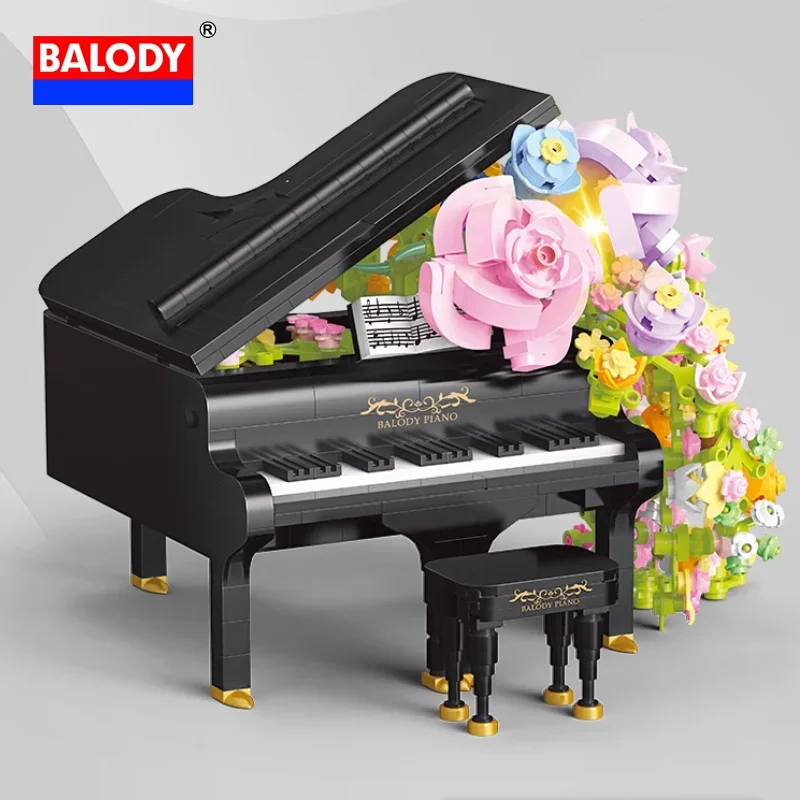 

BALODY New Luxury Violin Piano Shape Puzzle Block Musical Ornament Flower Bear Decor High Reduction Fashion Girls Christmas Gift