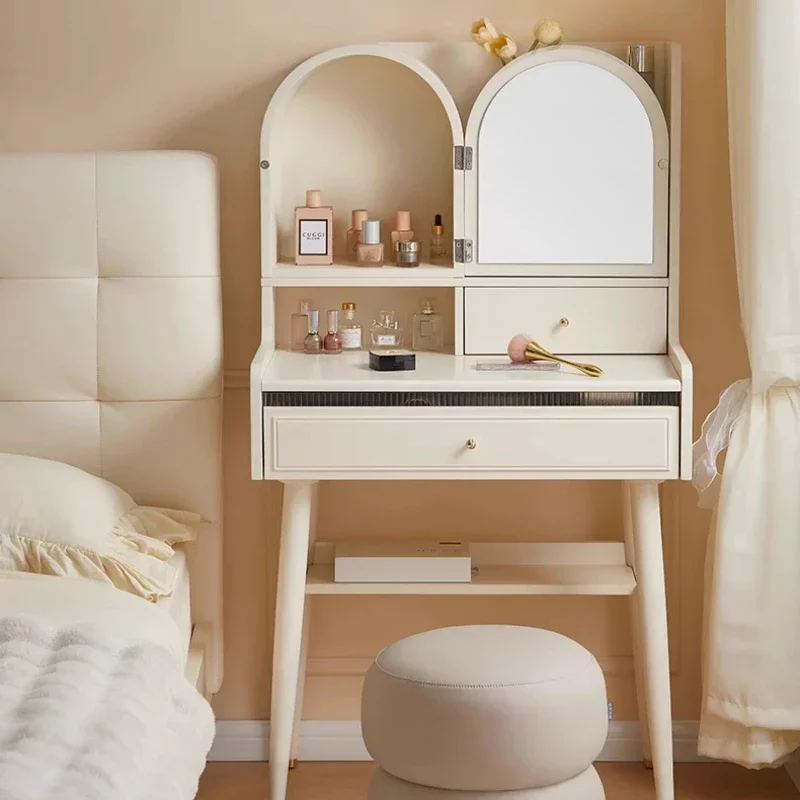 Bedroom Dressers Vanities Bedside Table Dressing Table White Cream Bedroom Mirror Designer Modern Penteadeira Trendy Furniture