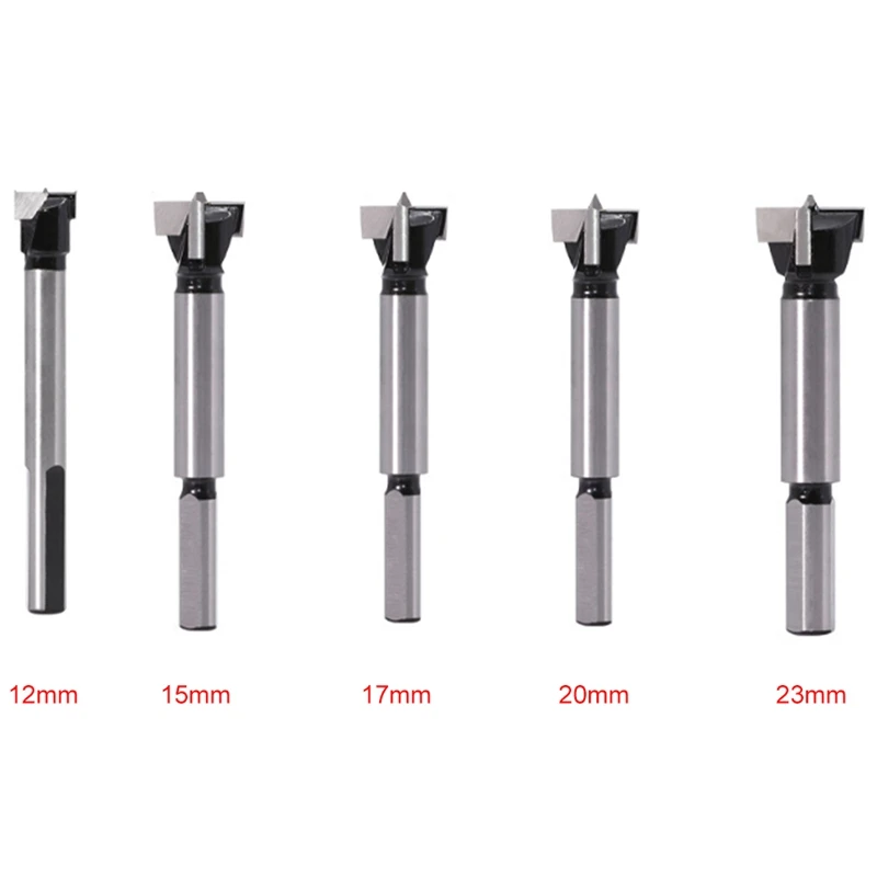 

Forstner Drill Bits With Triangular Shanks Contain 12 Mm, 15 Mm, 17 Mm, 20 Mm And 23 Mm