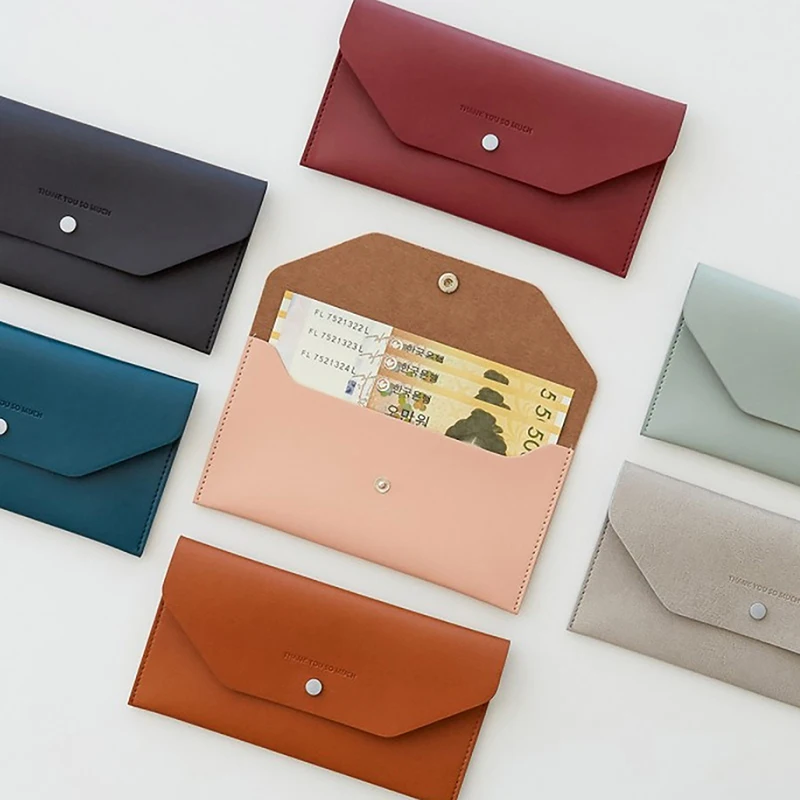 PU Leather Wallet New Product Student Office Worker Small Wallet Long Simple Style Coin Purse Wallet Pocket Envelope Wallet