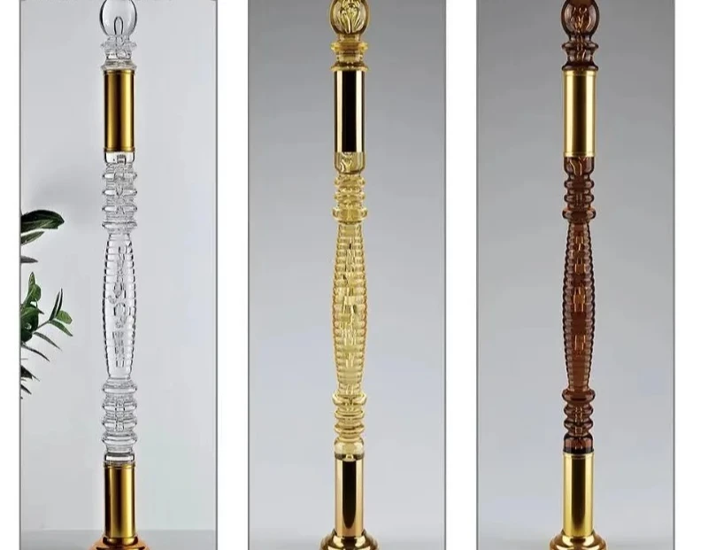 Acrylic Crystal Handrail Railing Stair Balustrade Rail Post Acrylic Baluster for Stair Railings