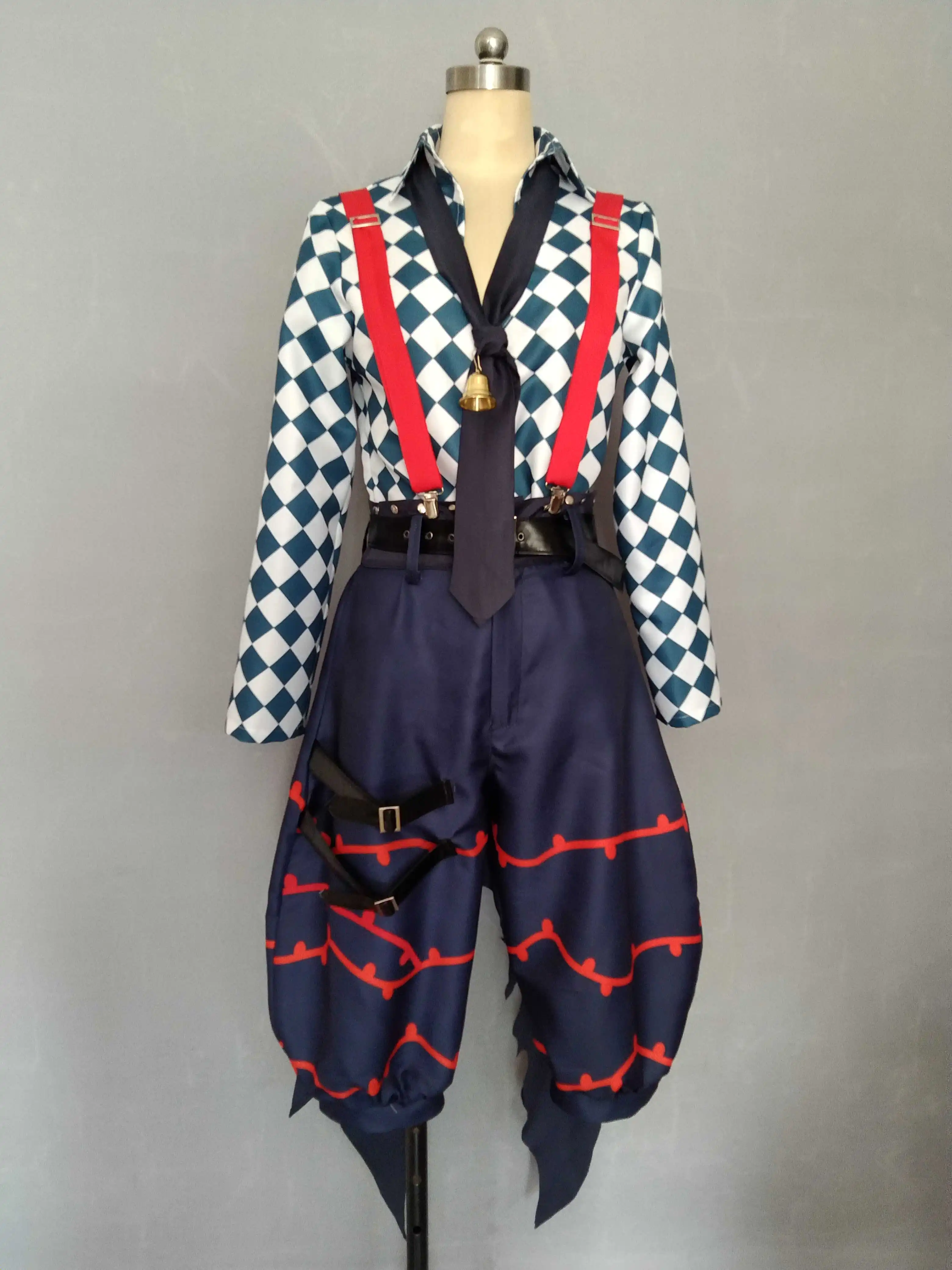 جديد لاتو باكا تأثيري حلي هالوين عيد الميلاد دور اللعب الهزلي الجديد مخصص زي قميص/السراويل/ربطة عنق/جرس