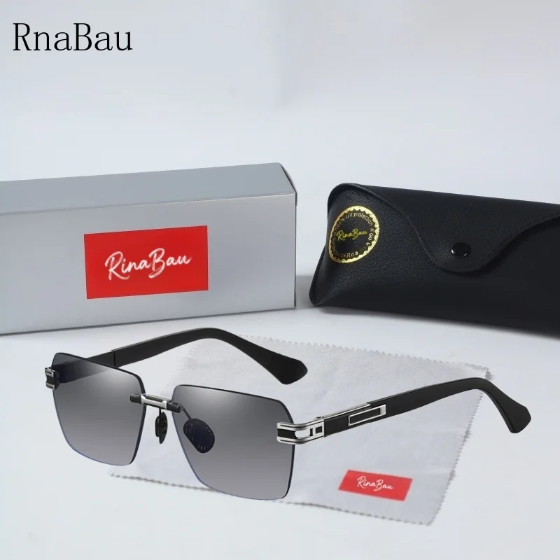 

RNABAU 2025 New Polarized Sunglasses Men's Frame UV Resistant Sunglasses Fashionable Driving Metal Glasses, Driving Cycling Gift