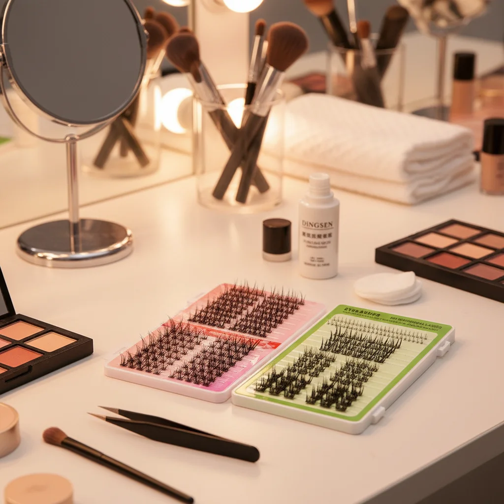 หนังสือสอนต่อขนตาแบบมืออาชีพ ขนตาปลอมแบบกลุ่มฟู ติดด้วยความร้อน ขนตาสำเร็จรูปแบบพัด  โค้ง C/D/P  ขนตาธรรมชาติ นุ่ม