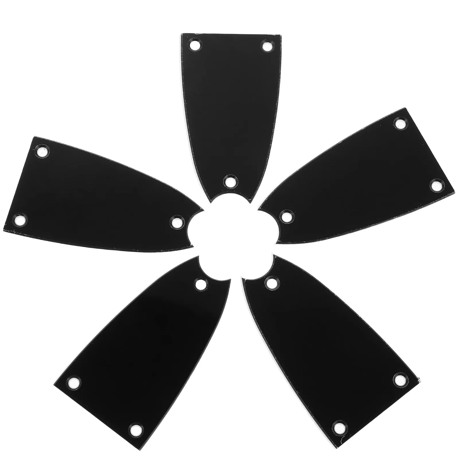 5Pcs Electric Guitar Truss Rod Cover Bell Shape Metal Neck Plate Black Headstock Shield Replacement Guitar Accessories Parts