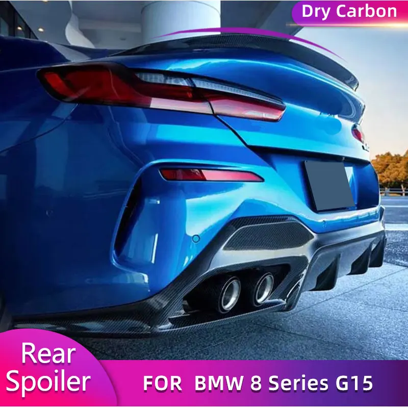 Prepreg Dry Carbon Rear Trunk Spoiler Wings for BMW 8 Series G15 Coupe 2-Door 2018-2022 Auto Car Rear Spoiler Boot Lid Wing Lip